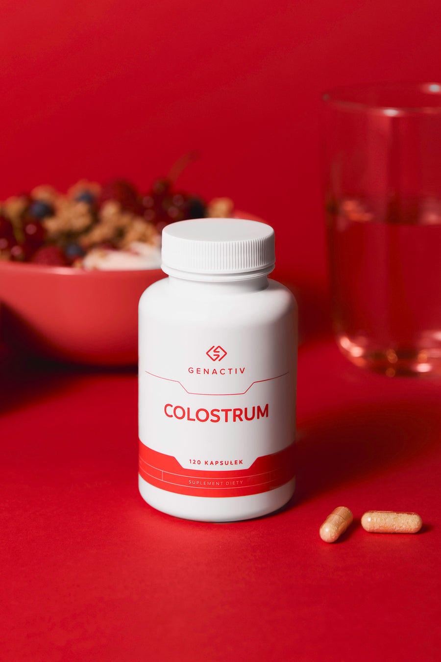 Colostrum Genactiv, 120 kapsułek – opakowanie produktu