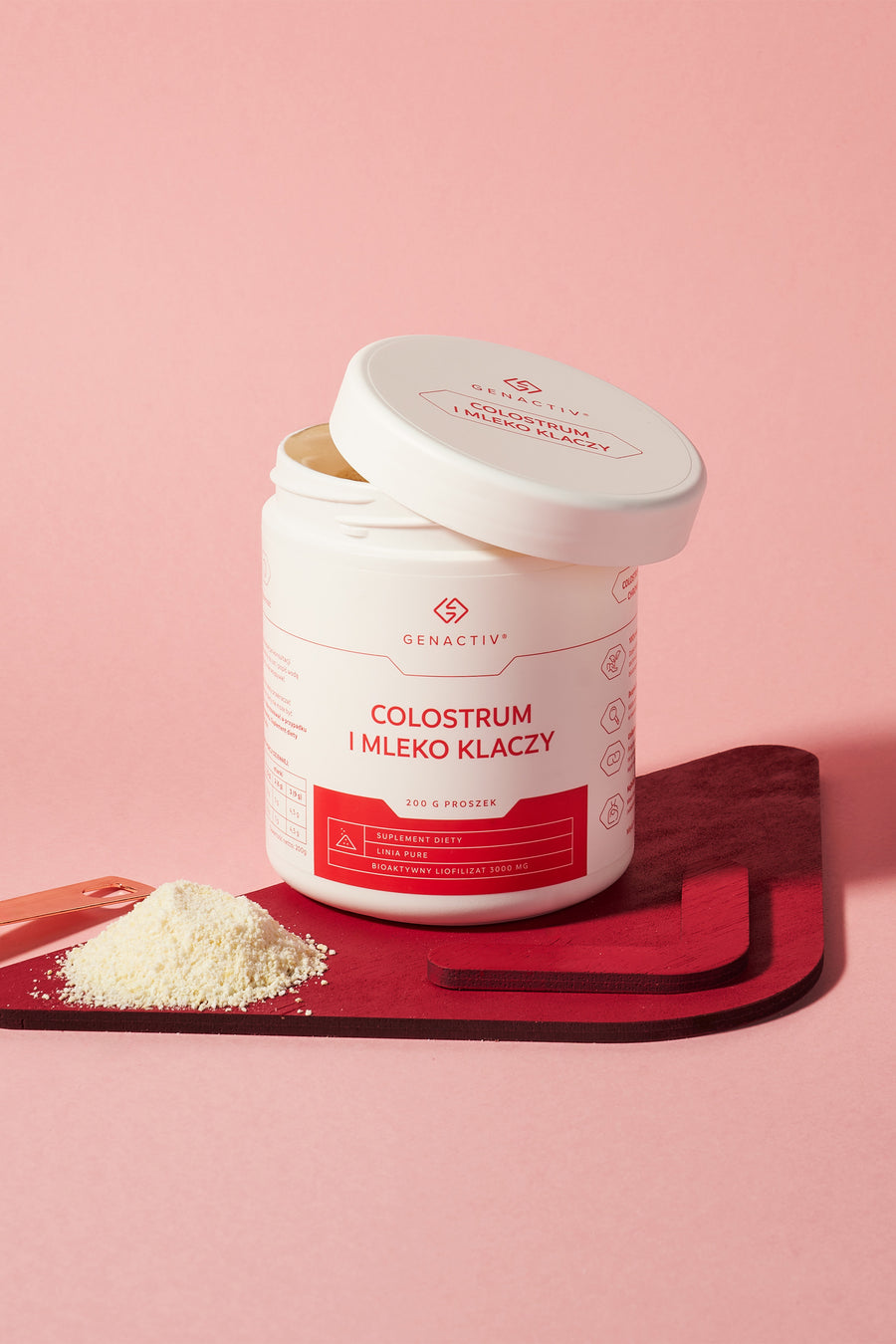 Colostrum i mleko klaczy Genactiv, proszek 200 g – opakowanie produktu