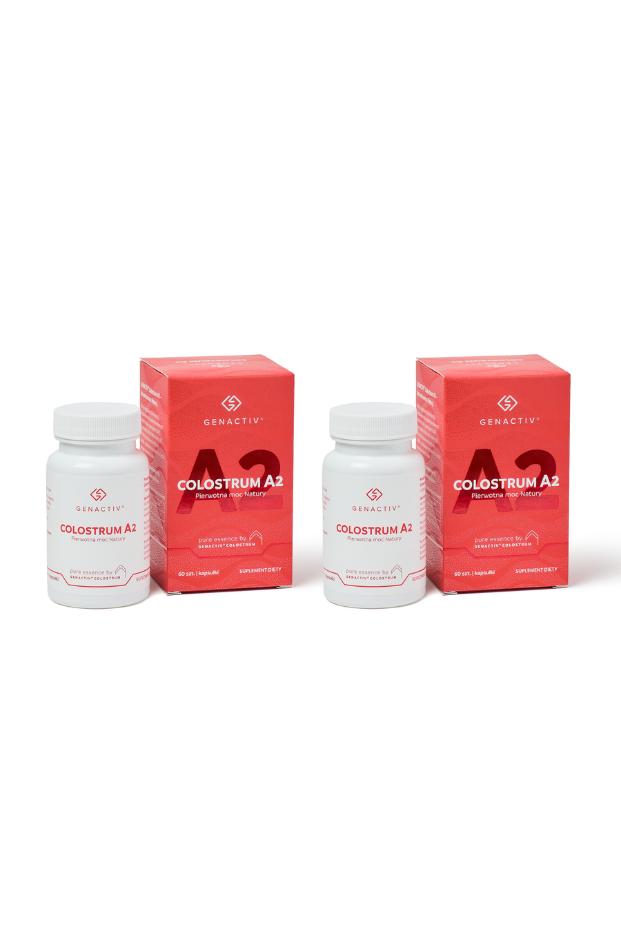 Genactiv Colostrum A2 kapsułki dwupak – 2 opakowania po 60 kapsułek colostrum bovinum A2