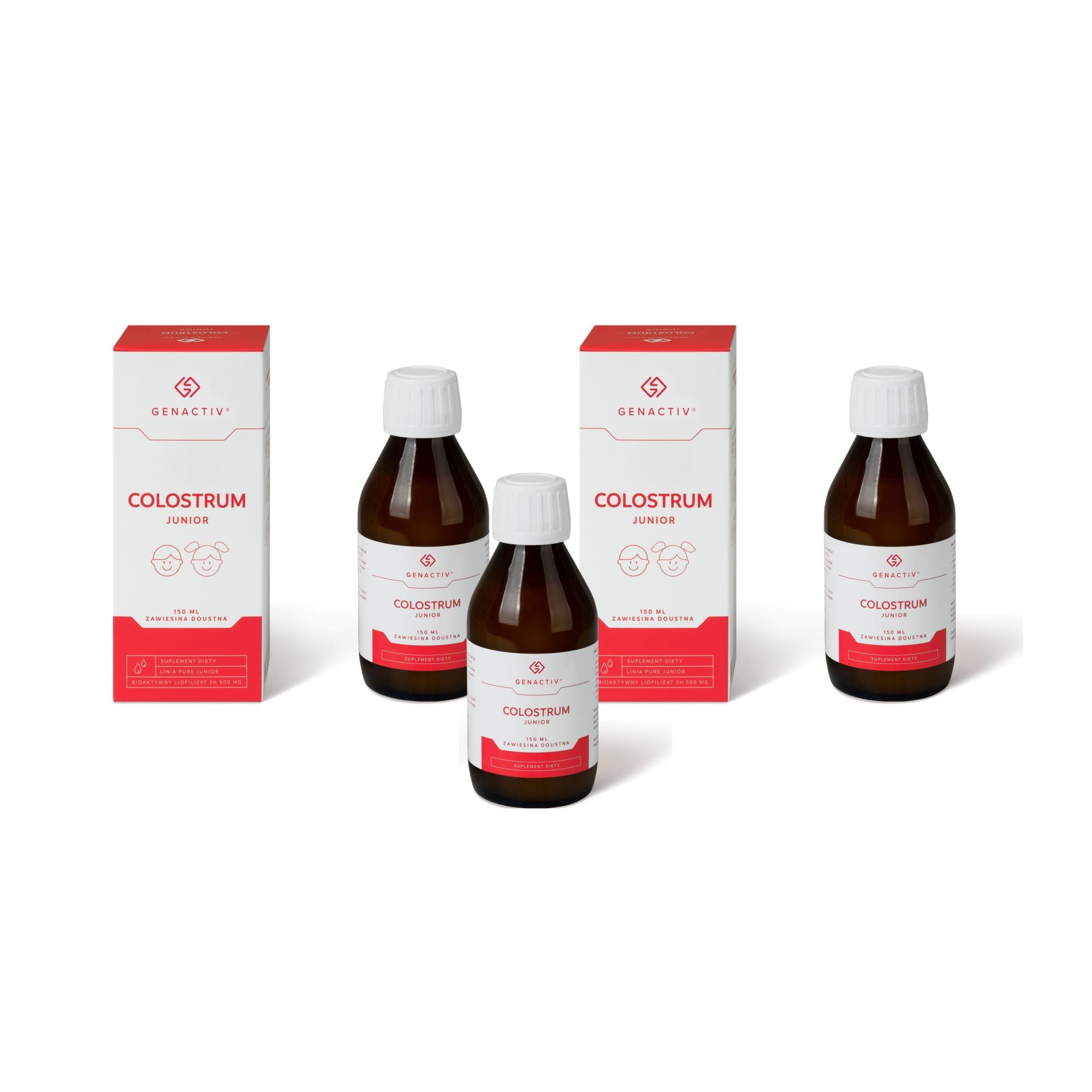 COLOSTRUM JUNIOR GENACTIV, zawiesina, płyn - Trójpak