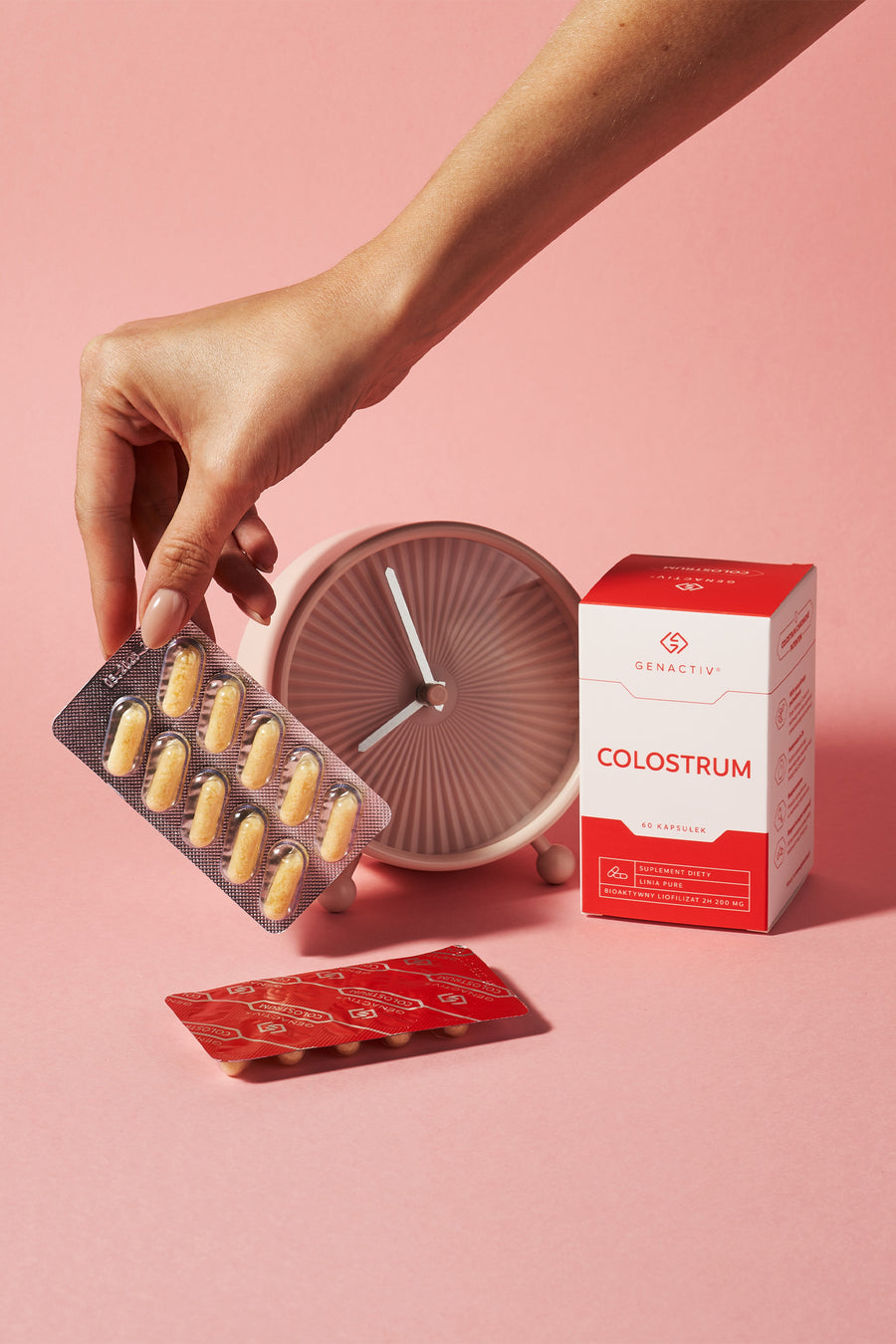 Colostrum Genactiv, 60 kapsułek – opakowanie produktu