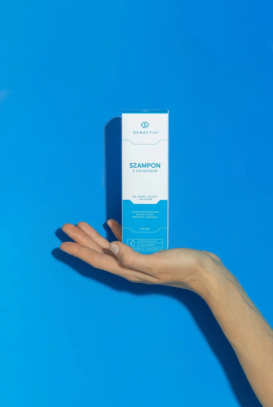 Szampon z colostrum Genactiv – opakowanie produktu