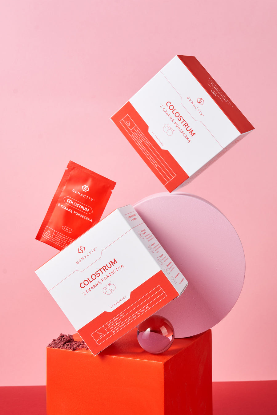 Colostrum z czarną porzeczką Genactiv, proszek - dwupak