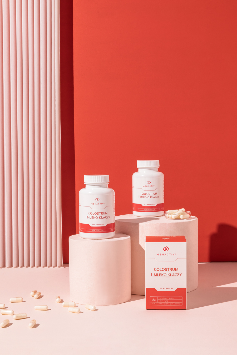 Colostrum i mleko klaczy Genactiv, kapsułki - dwupak – opakowanie produktu