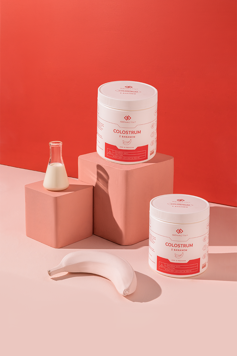 Colostrum z bananem, proszek - dwupak – opakowanie produktu